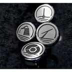 Chrome Cap Covers with White Carbon Fiber Inlay for Ford Mustang (2005–2009)