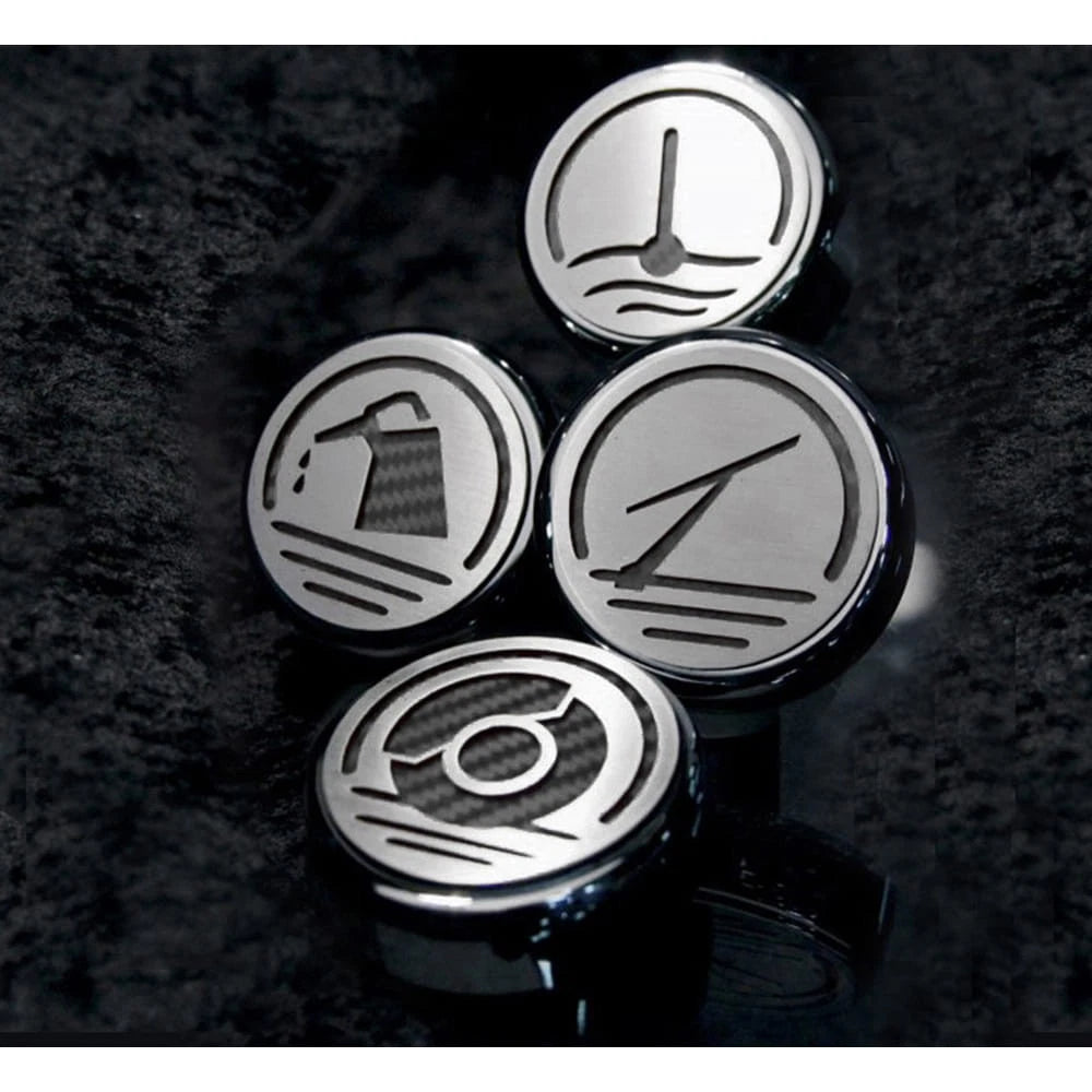 Chrome Cap Covers with White Carbon Fiber Inlay for Ford Mustang (2005–2009)