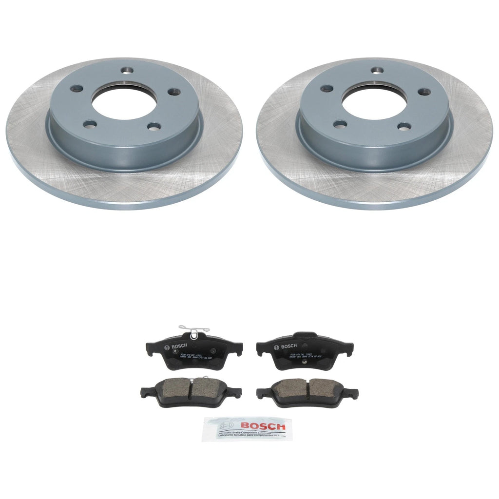 DuraGo Rear Rotors & Bosch QuietCast Ceramic Disc Brake Pads Kit for Mazda 3 (2004–2013)