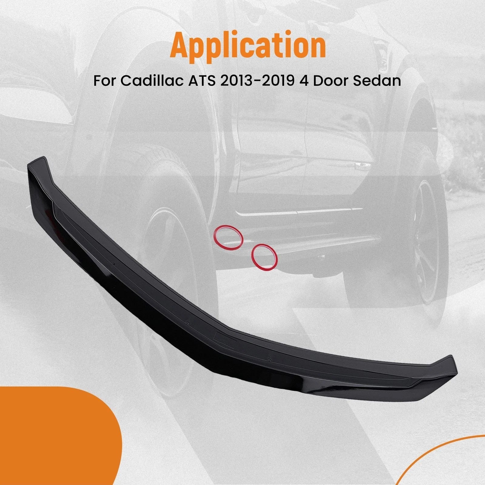 V Style Trunk Spoiler for Cadillac 4 Door Sedan (2013–2017) ABS Plastic