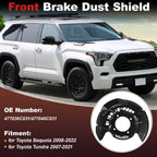 Set of 2 Front Left & Right Brake Dust Shields for Toyota Sequoia (2008)