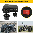 Dual USB Phone Charger for Motorcycle Handlebar (Waterproof)
