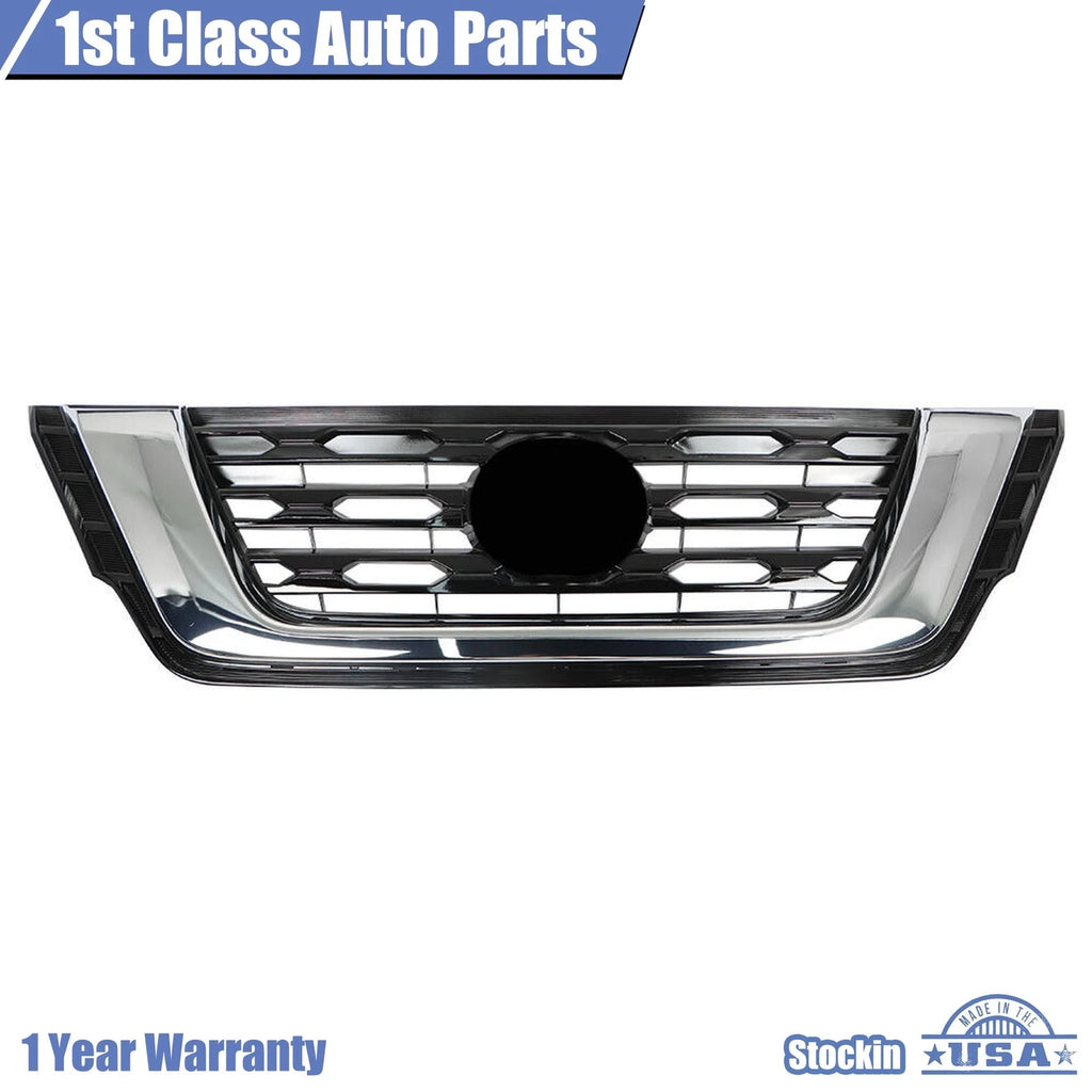Chrome & Black Front Upper Bumper Grille for Nissan Pathfinder (2017–2020)