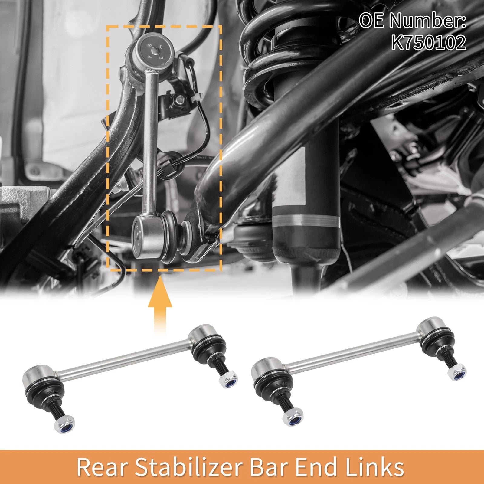 2pcs Rear Stabiliser Sway Bar Link for Hyundai Elantra (2007–2010) No.K750102