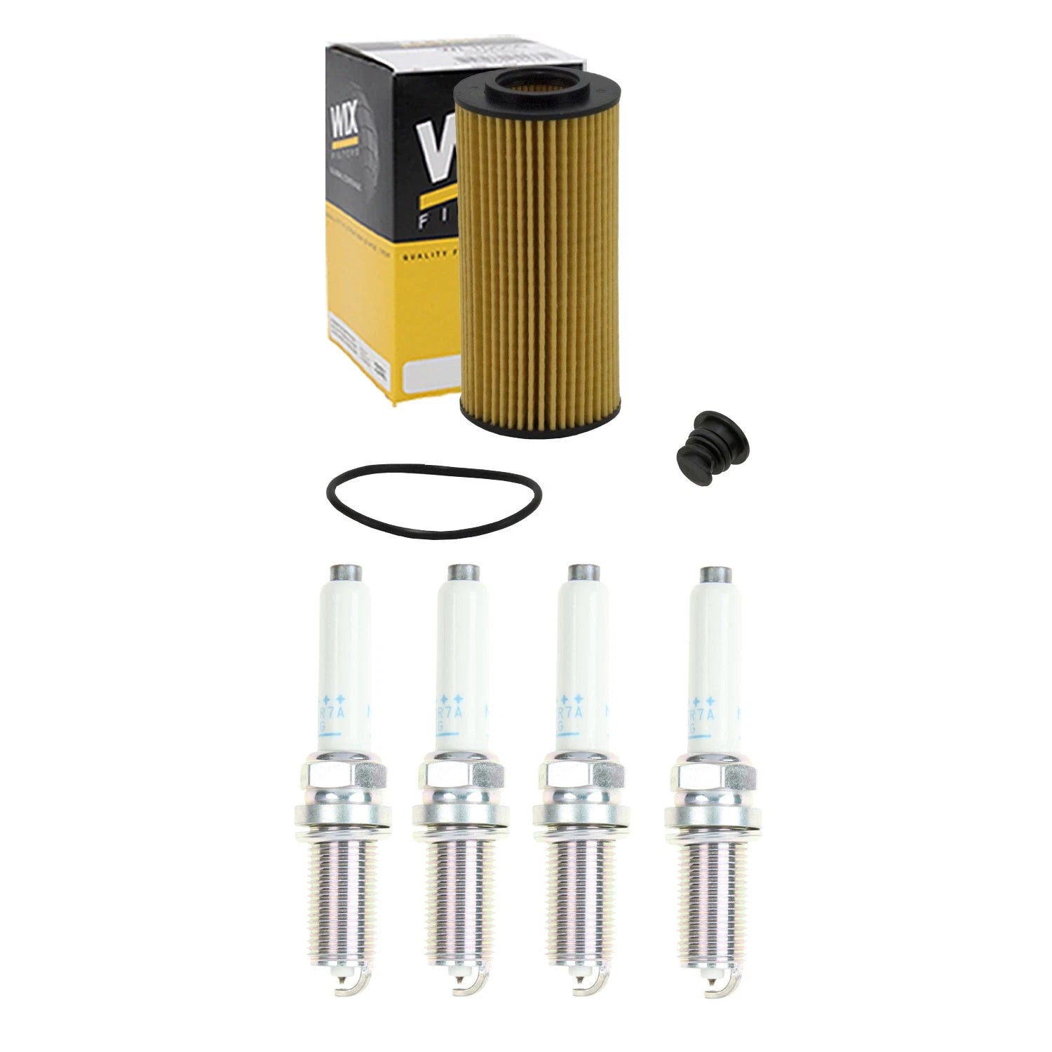 Wix Engine Oil Filter & NGK Spark Plugs Set for Audi A3 A4 A6 TT Quattro (2000–2023)