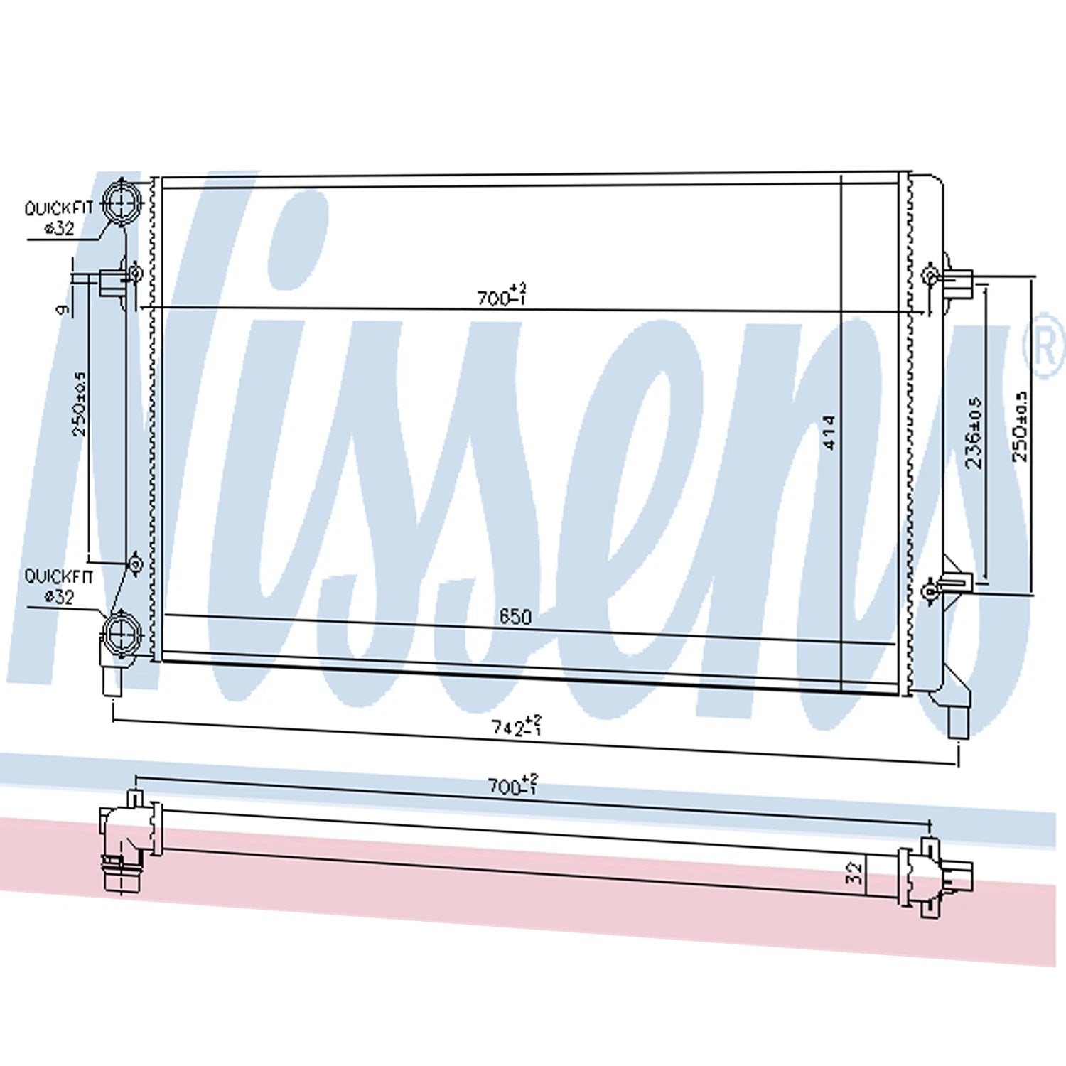 Replacement Radiator Repair Plastic Aluminum for Audi Q7 (2011–2015)