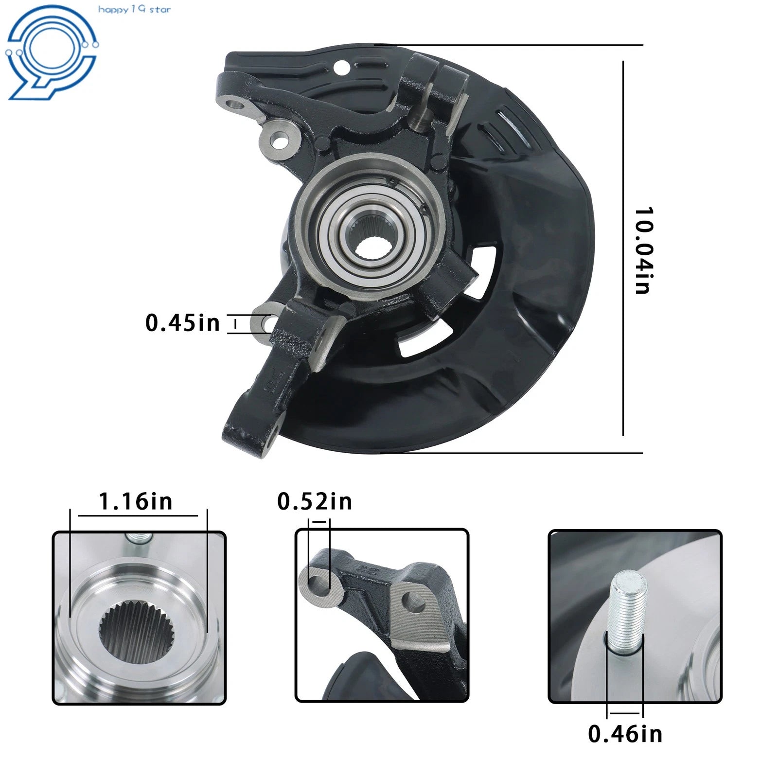 Front Right Steering Knuckle Assembly for Hyundai Sonata (2011)