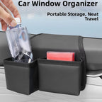 Car Window Storage Bag for Vehicle Side Door Organizer (Leather, Waterproof)