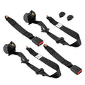 Set of 2 Retractable 3 Point Safety Seat Belt Straps for Car Auto Vehicle