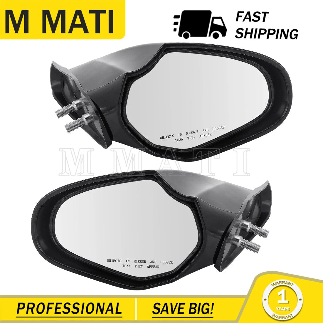 Mirror Set for Yamaha WaveRunner VX 1100 Deluxe Sport Cruiser VXR VXS (2010–2015)