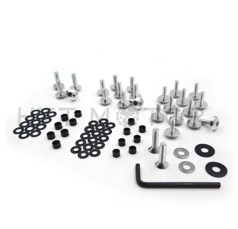 Fairing Bolts Kit Screws for Suzuki GSXR1000 (2003–2004) Silver Round