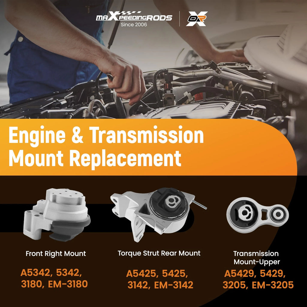 Set of 3 Engine and Transmission Mounts for Ford Taurus (2008–2019)