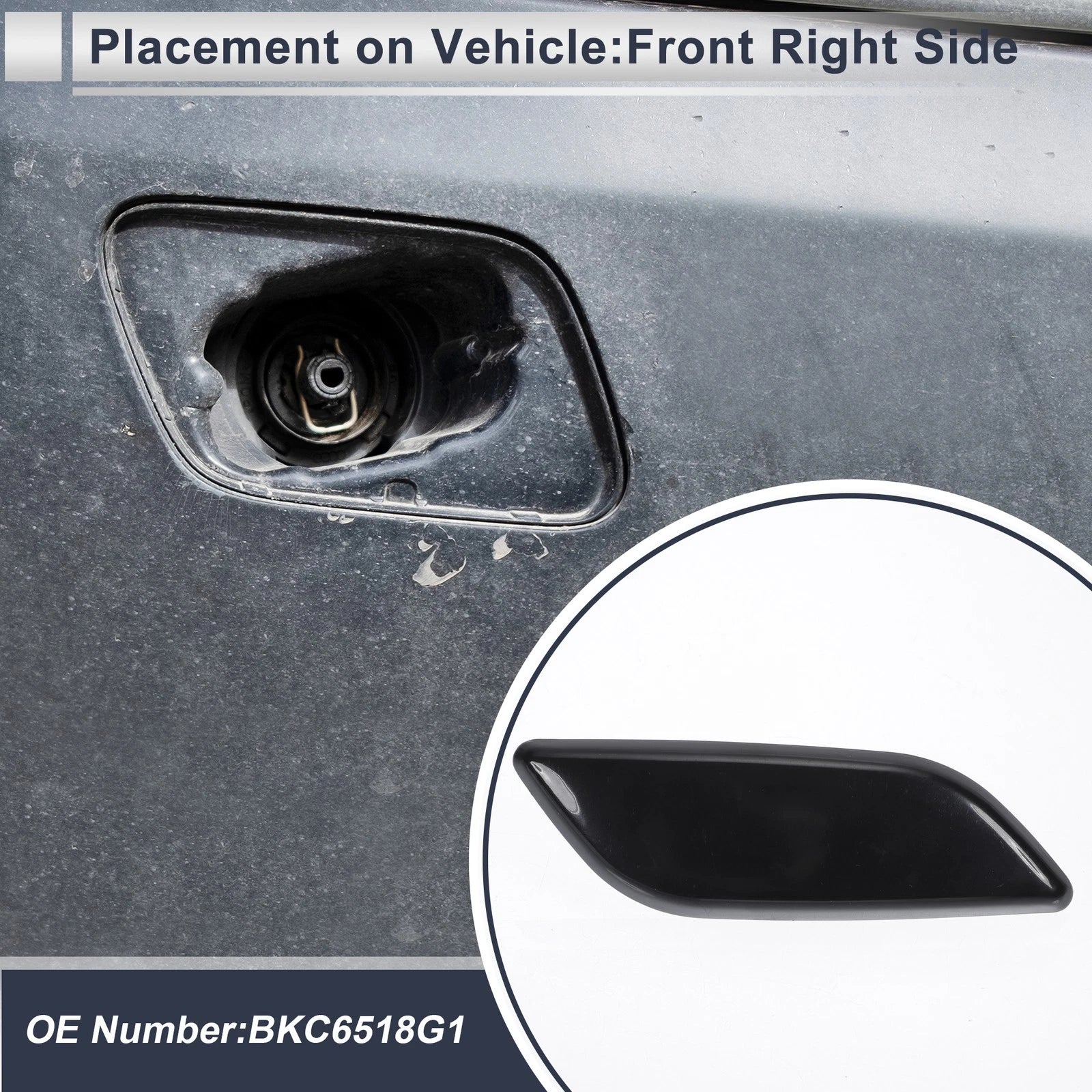 Bumper Headlight Washer Nozzle Cover Cap for Mazda 3 M3 (2004–2009)