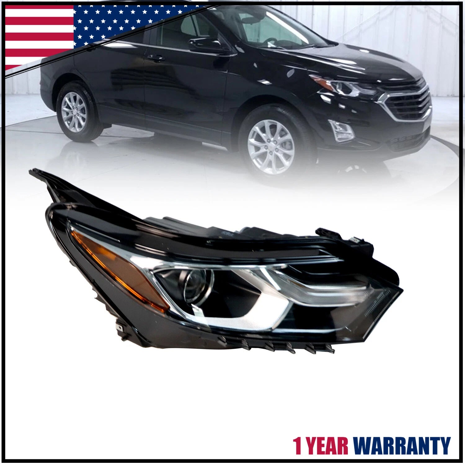Headlight for Chevy Equinox (2018–2021) HID Xenon Right Passenger w/LED DRL