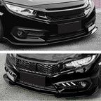 3-Piece Front Bumper Body Kit Spoiler Lip for Honda Civic (2016–2020)