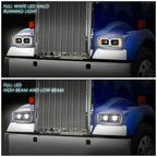 Full LED DRL Signal Projector Headlights for Freightliner Kenworth (1981–2019)