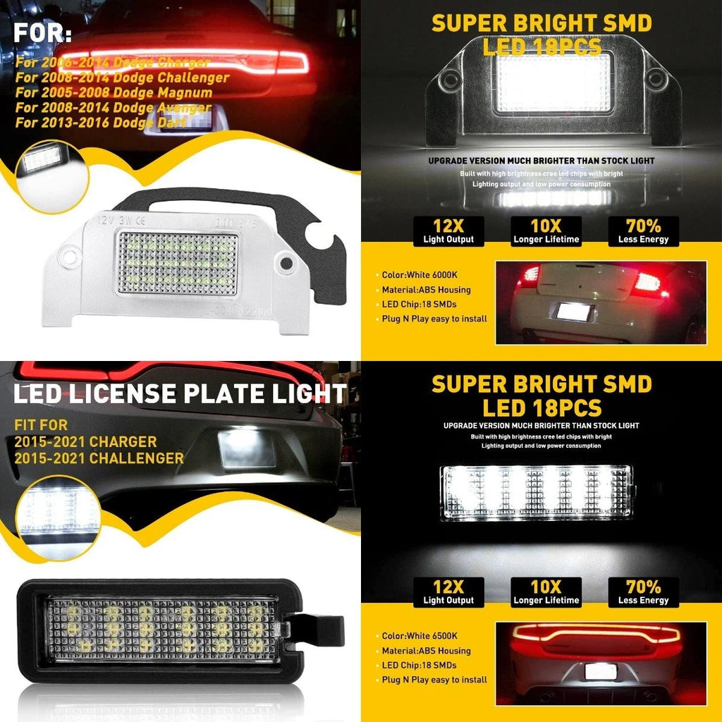 1x LED License Plate Light for Dodge Charger Challenger (2006–2021)
