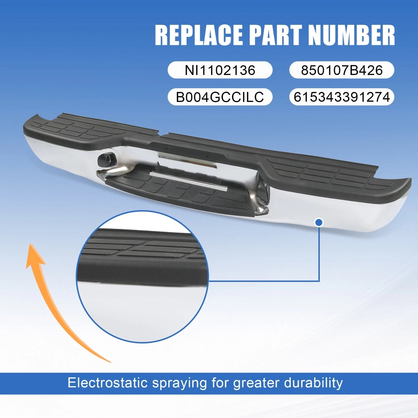 Chrome Rear Step Bumper for Chevy S10 GMC Sonoma (1998-2004)