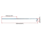 Set of 4 Steel J-Hooks for Car Battery Tie Down (10 Inches, M3)