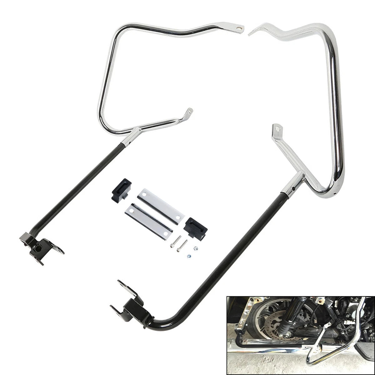 Saddlebag Bracket Guard Crash Bars for Harley Touring Street Glide FLHX (2014–2024)