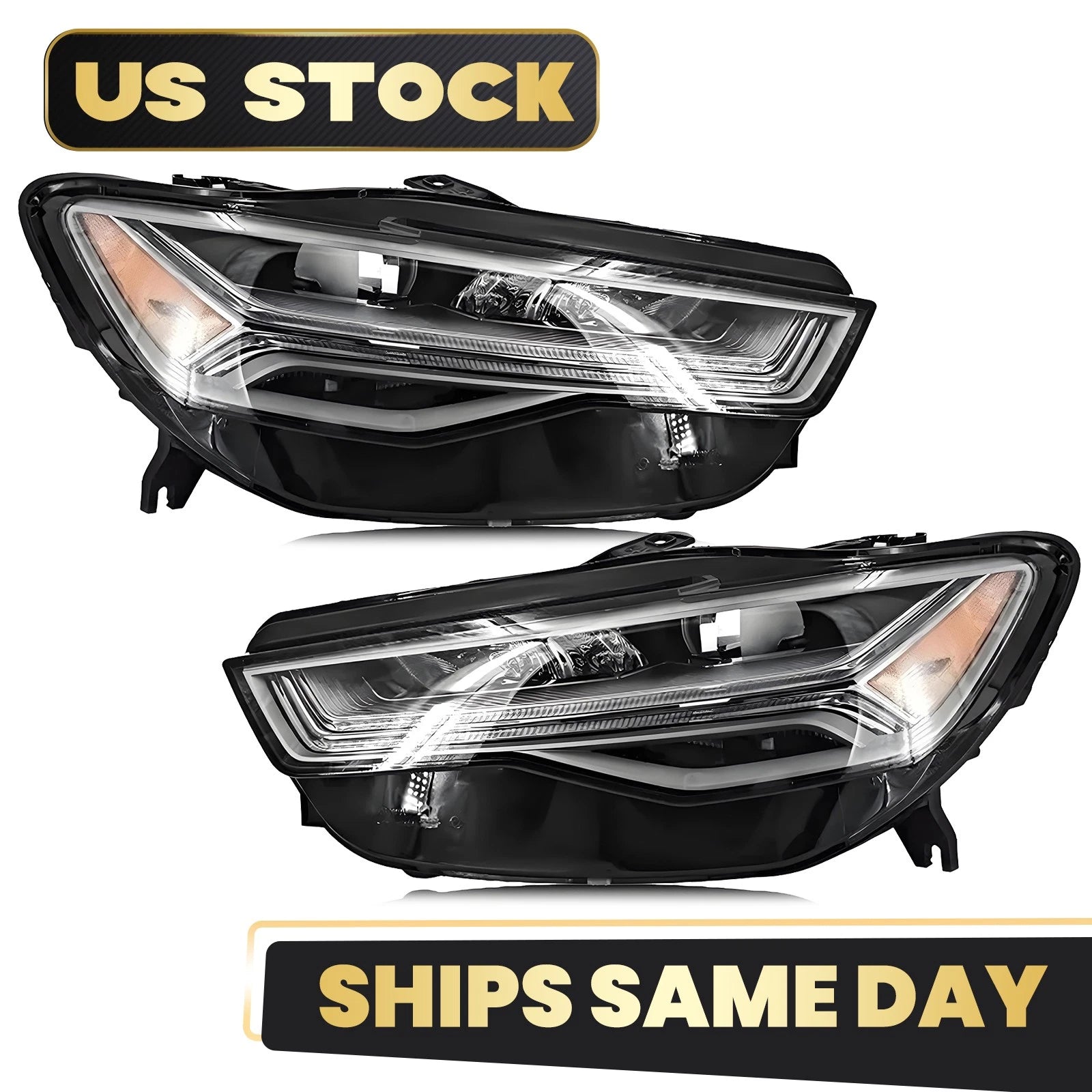 Full LED Headlights for Audi A6 S6 (2016–2018) Left+Right Pair