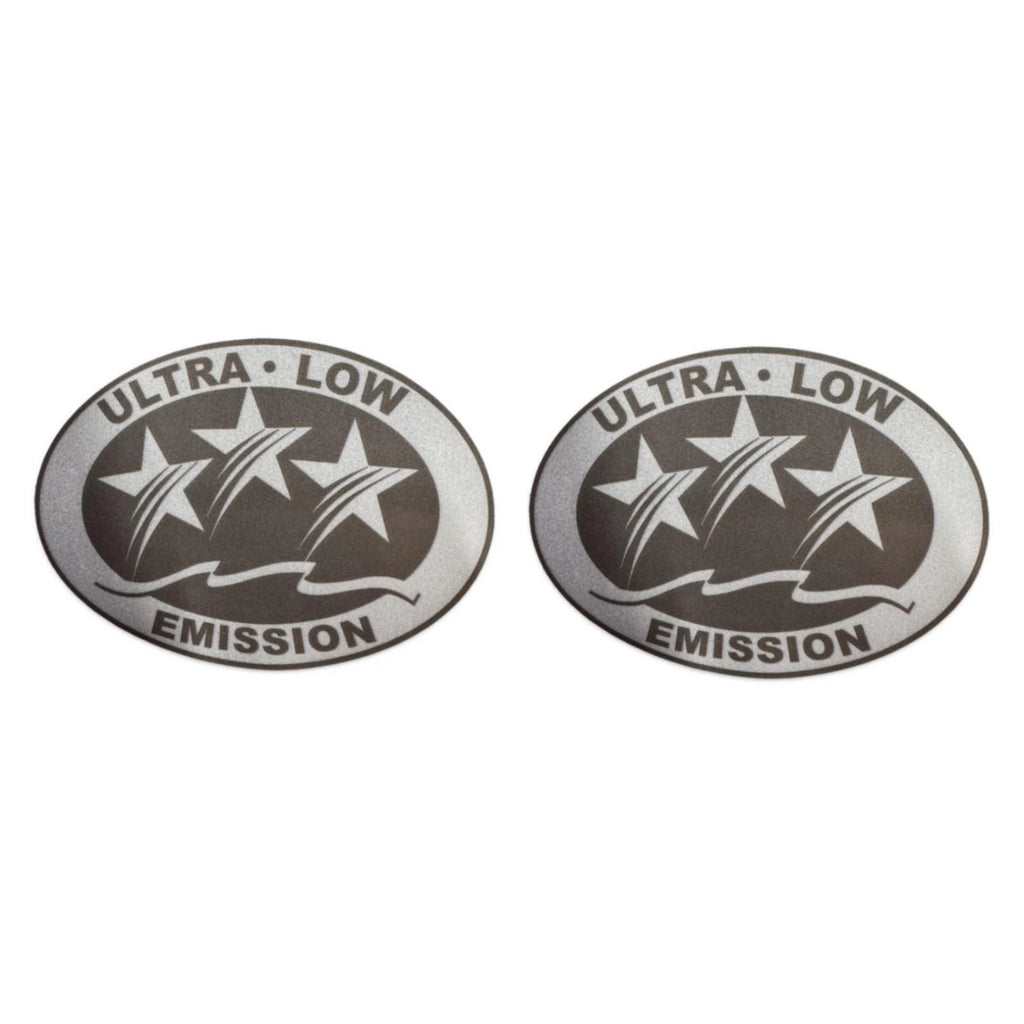 Set of 2 Ultra Low Emission CA DOT Graphic Stickers Light Gray 3.03"x2.24"