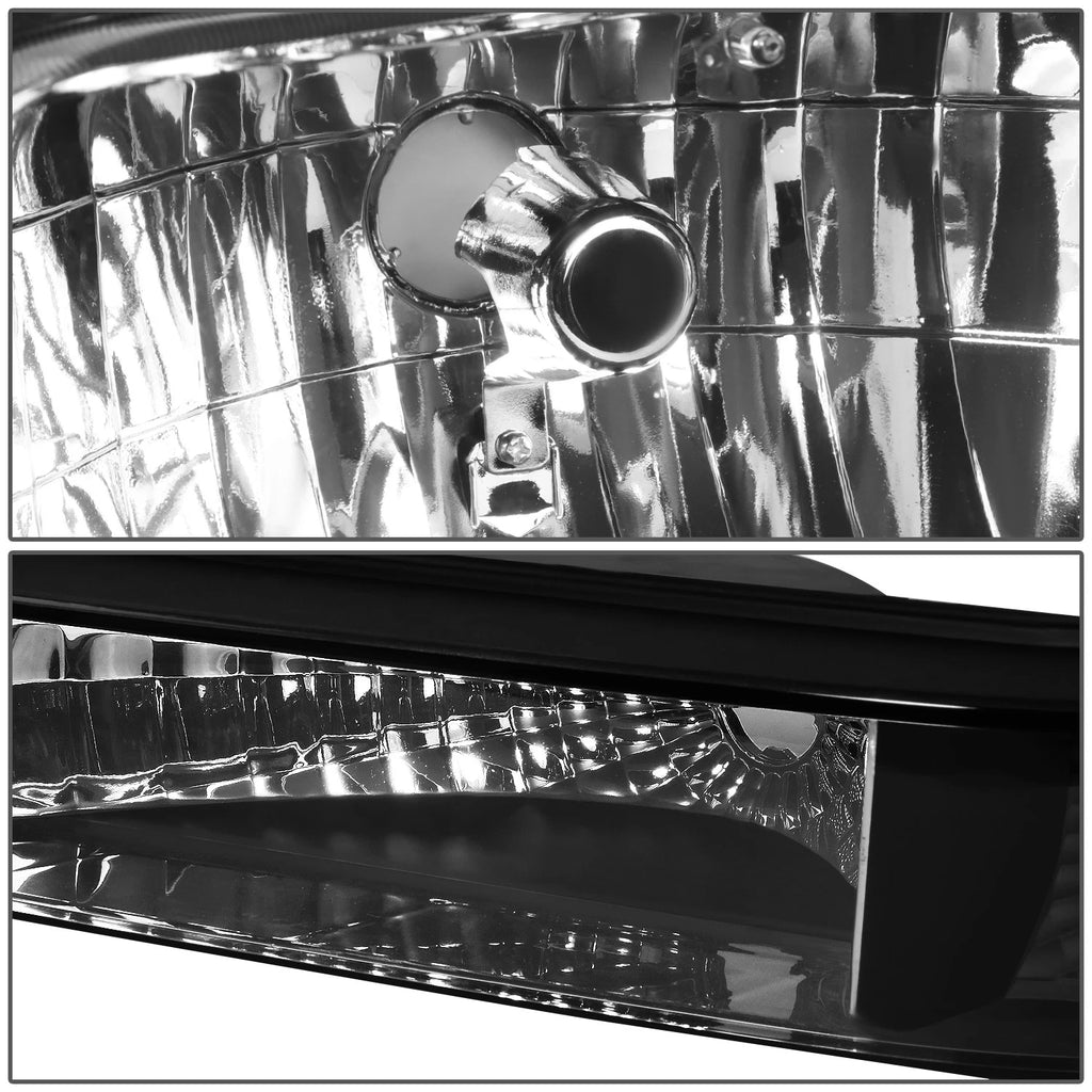 Headlight Bumper Lamps Set for Ford F150/F250/F350 (1992–1996) Black Amber