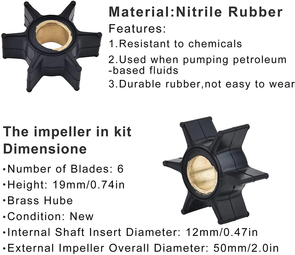 Water Pump Impeller Kit for Johnson Evinrude 20 25 30 35 HP (1980–Present)