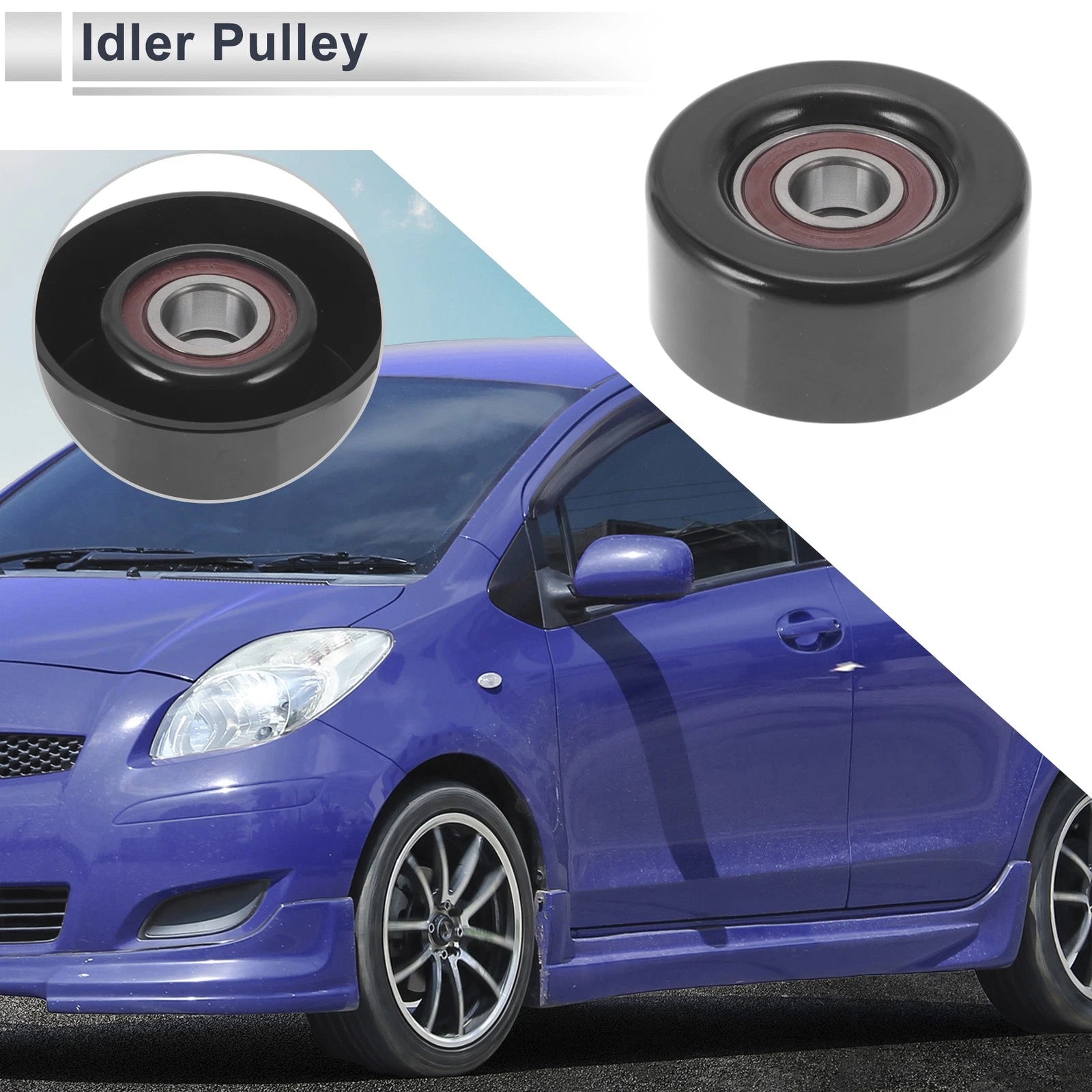Drive Belt Idler Pulley for Toyota Camry (2003–2018) No. 1660328011 Black