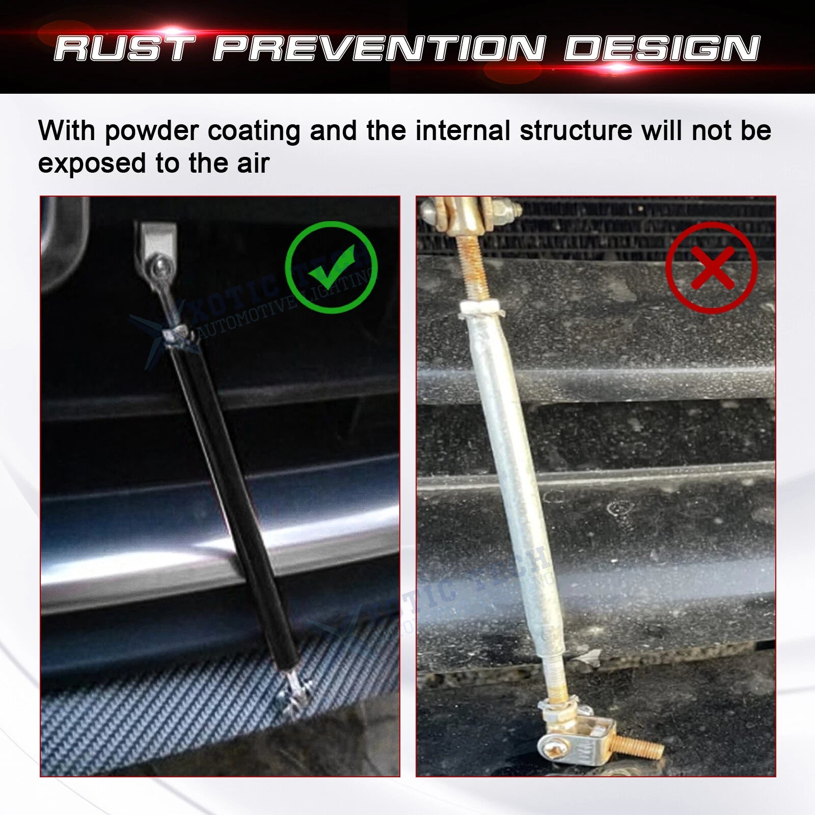 Universal 8-11" Bumper Lip Splitter Strut Rod Support Bars (2010-2020)