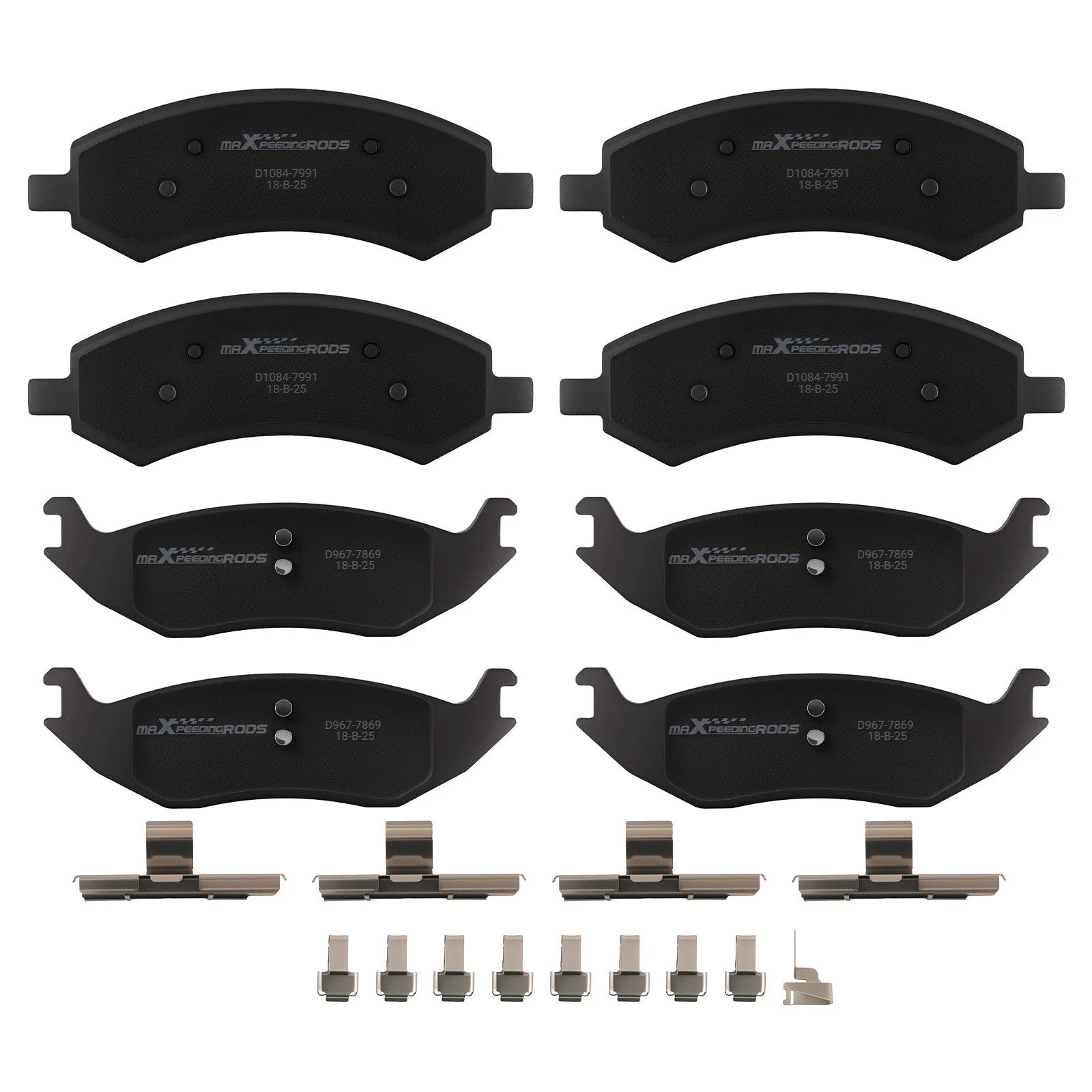Front & Rear Ceramic Brake Pads for Chrysler Aspen/Ram 1500 (2007–2018)