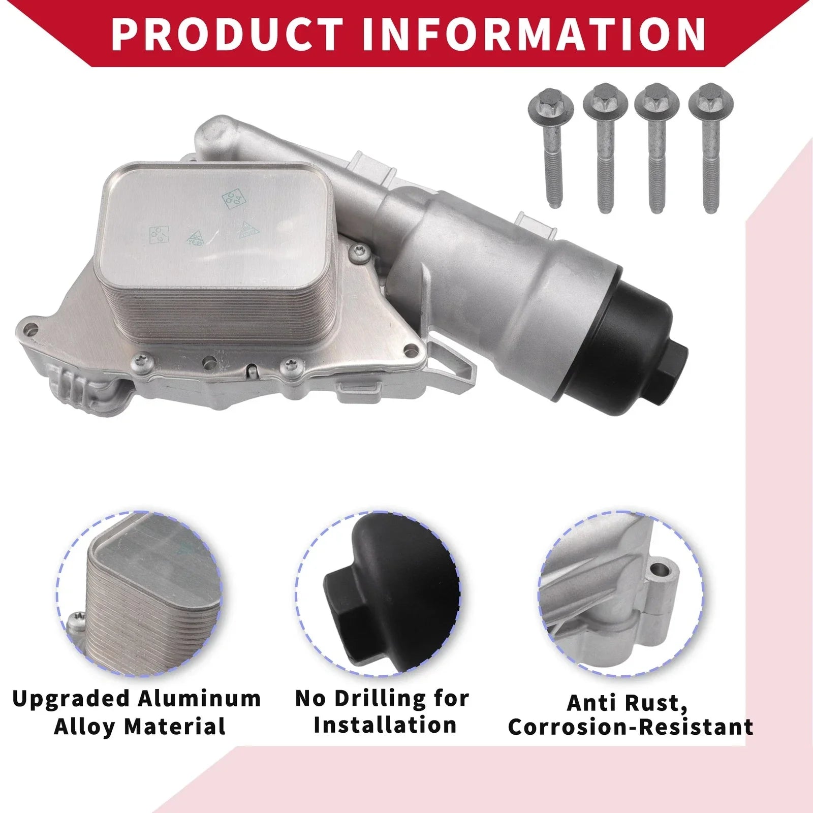 Oil Cooler Filter Housing with Bolt and Seals for BMW I8 (2014-2020)