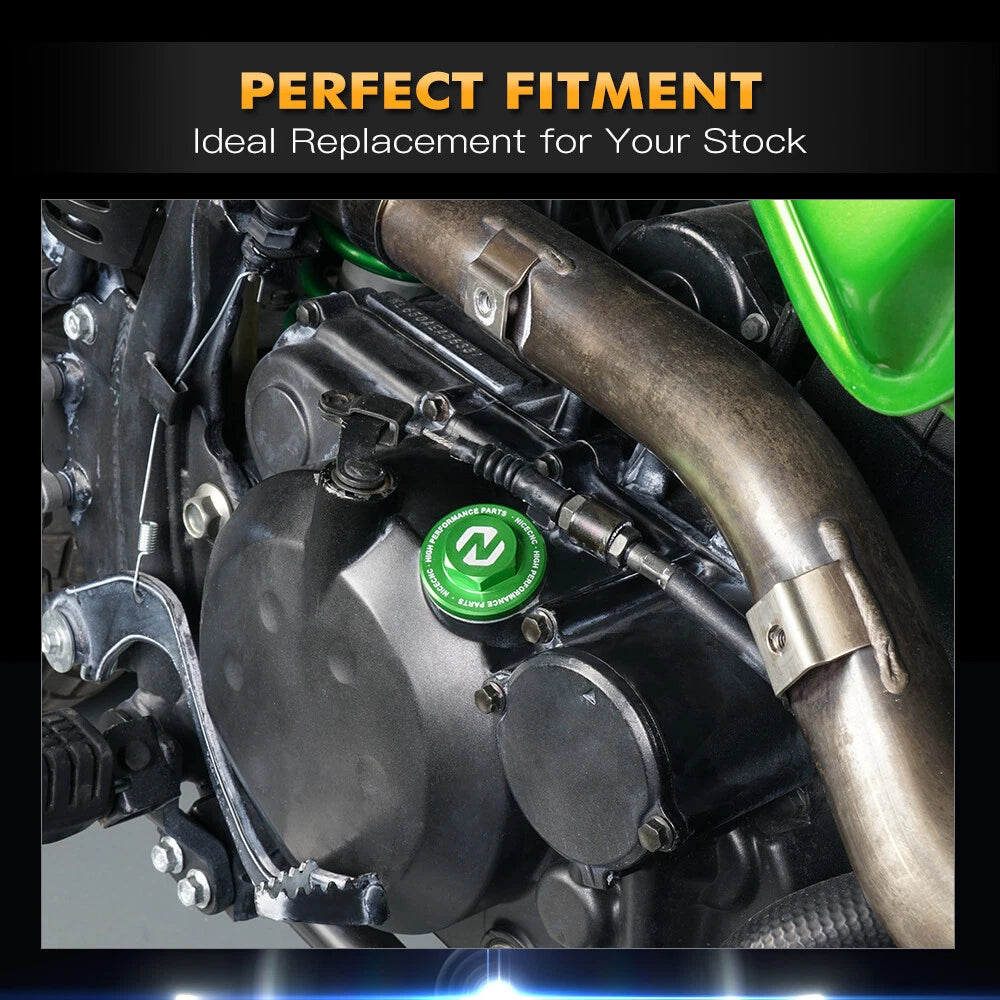 NICECNC Billet Engine Oil Fuel Filler Cap Plug for Kawasaki KLR650 (2007–2024)
