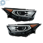 Set of 2 LED Headlights for Toyota RAV4 Hybrid (2019–2022) Black Bezel