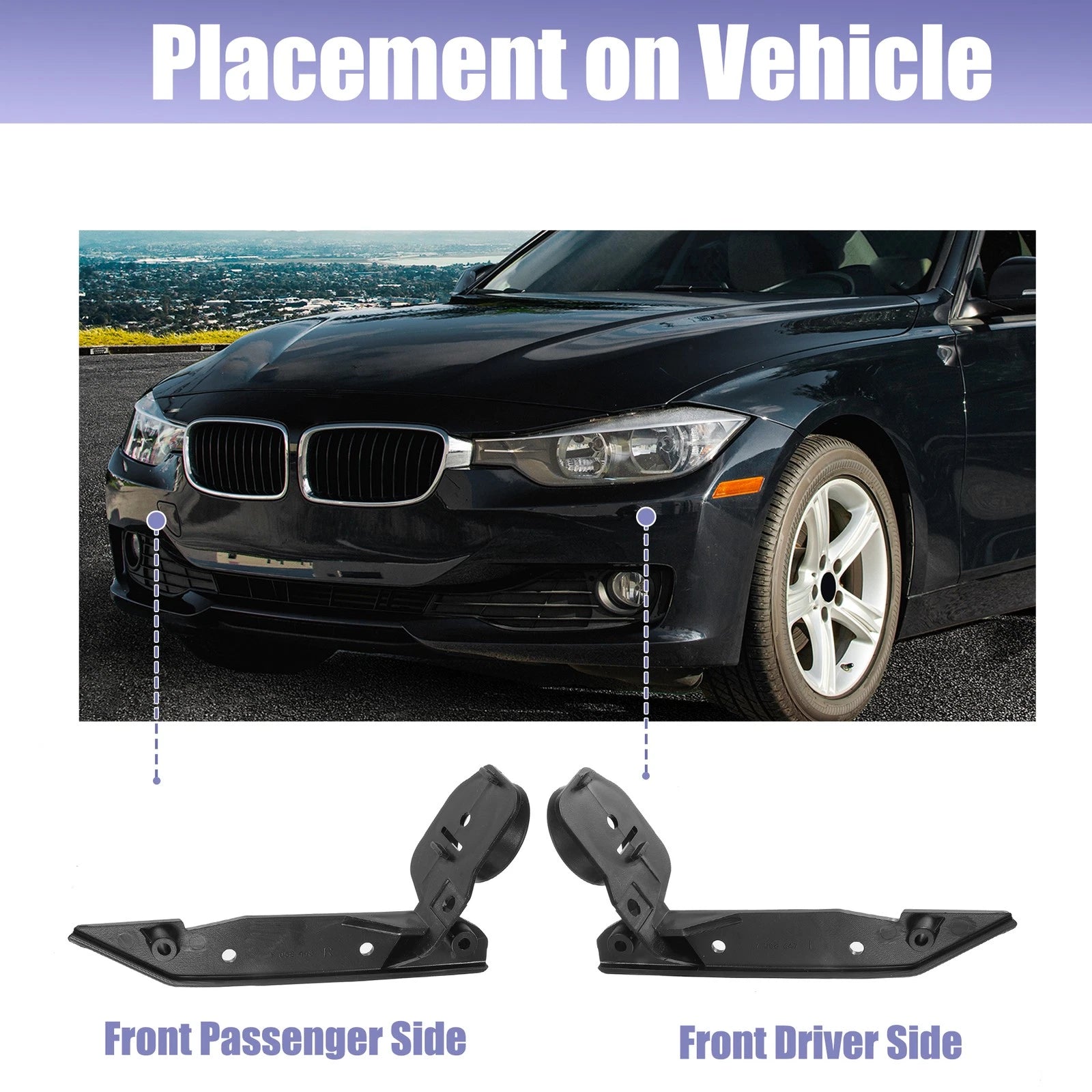Pair Bumper Mounting Support Bracket No. 51117058447/51117058448 for BMW 325i (2006–2013)