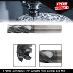 1/2" 4 Flute Carbide End Mill for Precision Machining