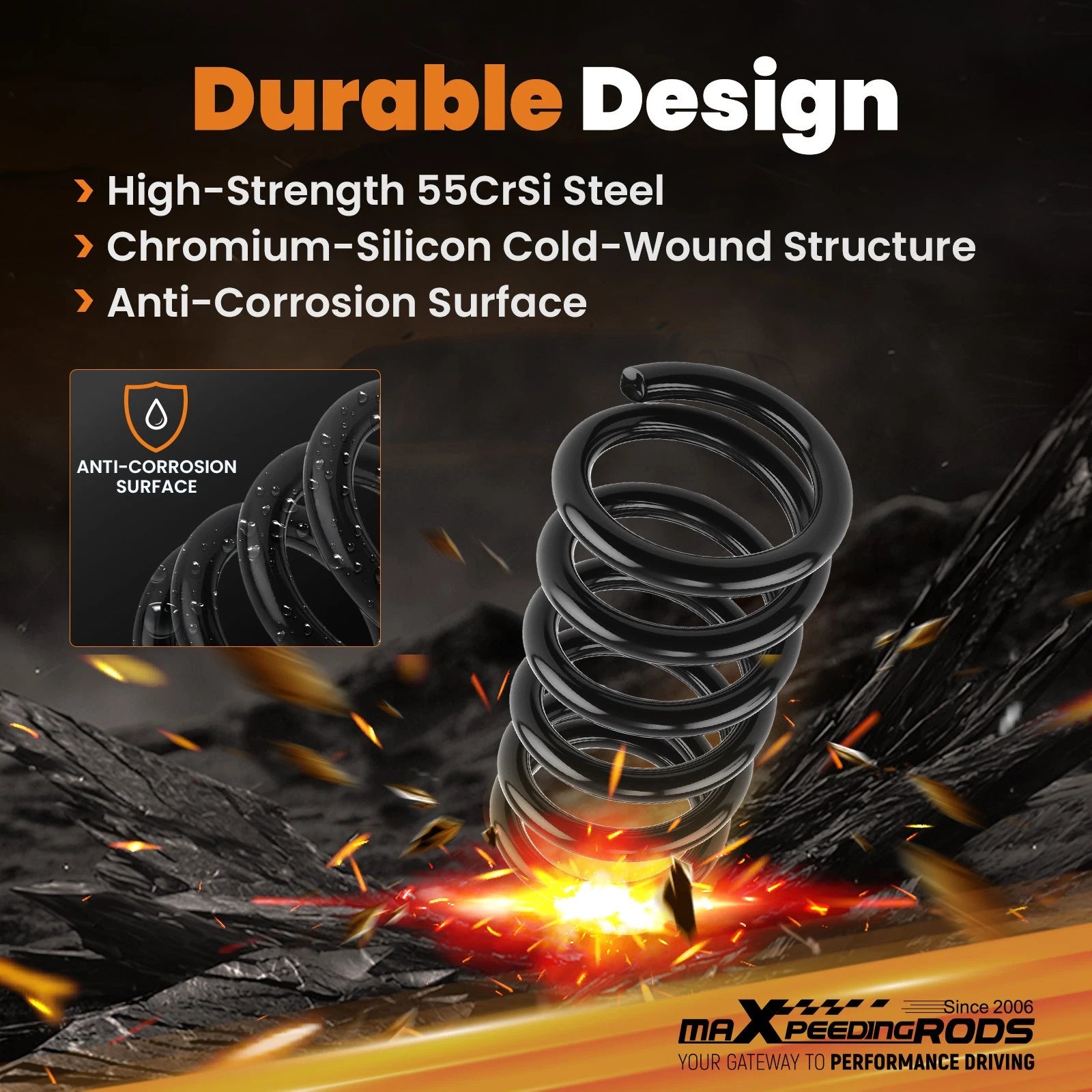 3 Inch Steel Springs for Dodge Ram 1500 2WD (1994–2001) Front Lowering Drop Kit