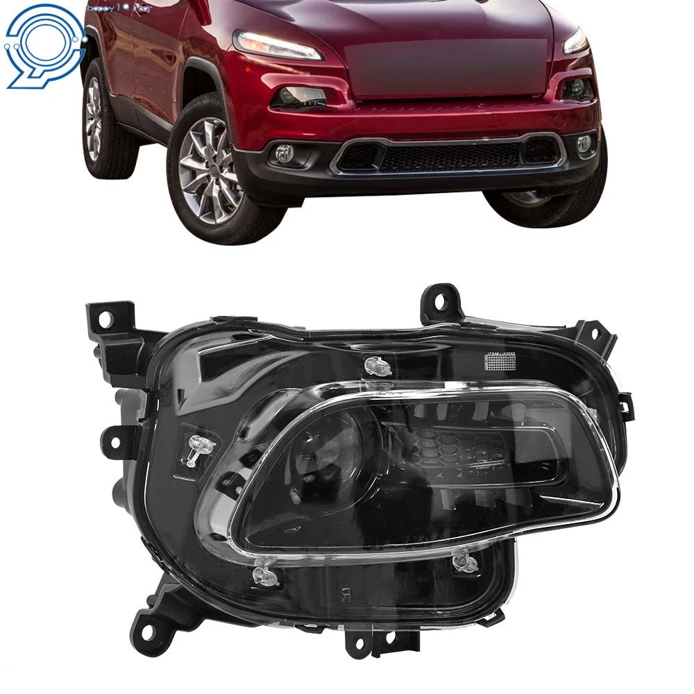 Black Headlight for Jeep Cherokee (2014–2018) HID Clear Lens Right Side