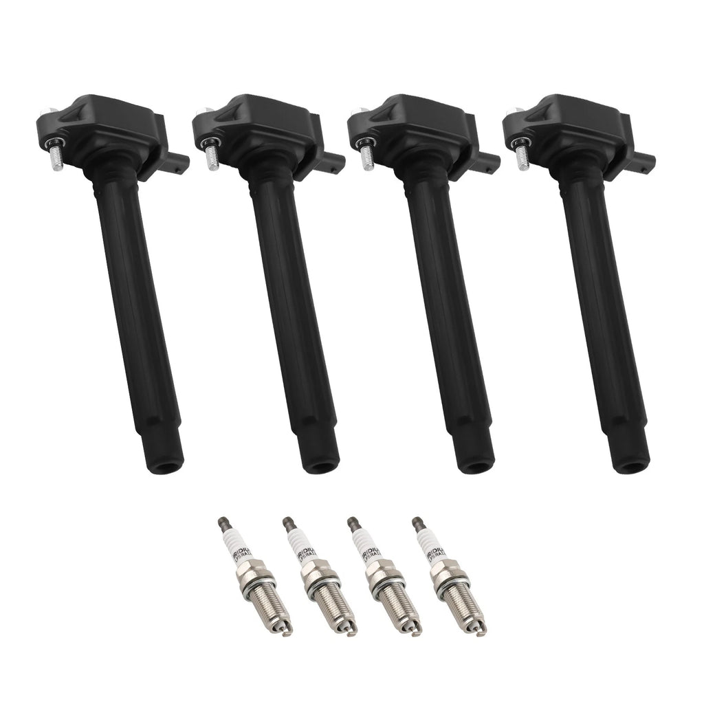 Set of 4 Ignition Coils + 4 Spark Plugs for Chrysler 200 Dodge Dart Jeep Ram (2011–2019)