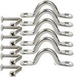 6 Pack Stainless Bimini Boat Top Pad Eye Tie Down Straps for Kayak (N/A)
