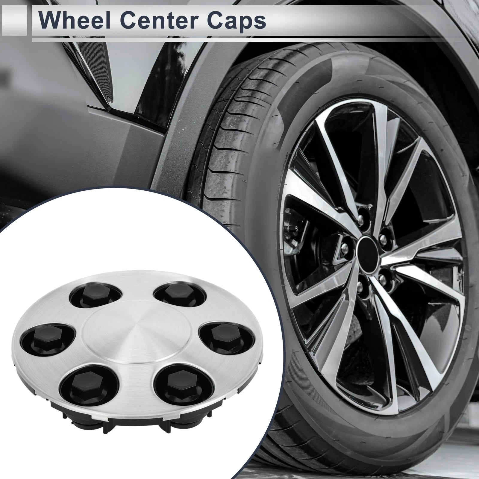 Wheel Center Caps for Chevrolet Tahoe (2007–2013) 1Pc Silver Tone Plastic