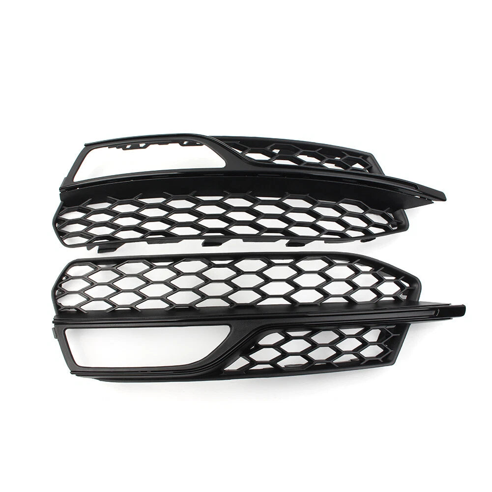 Honeycomb Mesh Front Bumper Fog Light Grille Cover for Audi A3 S3 (2013–2017)