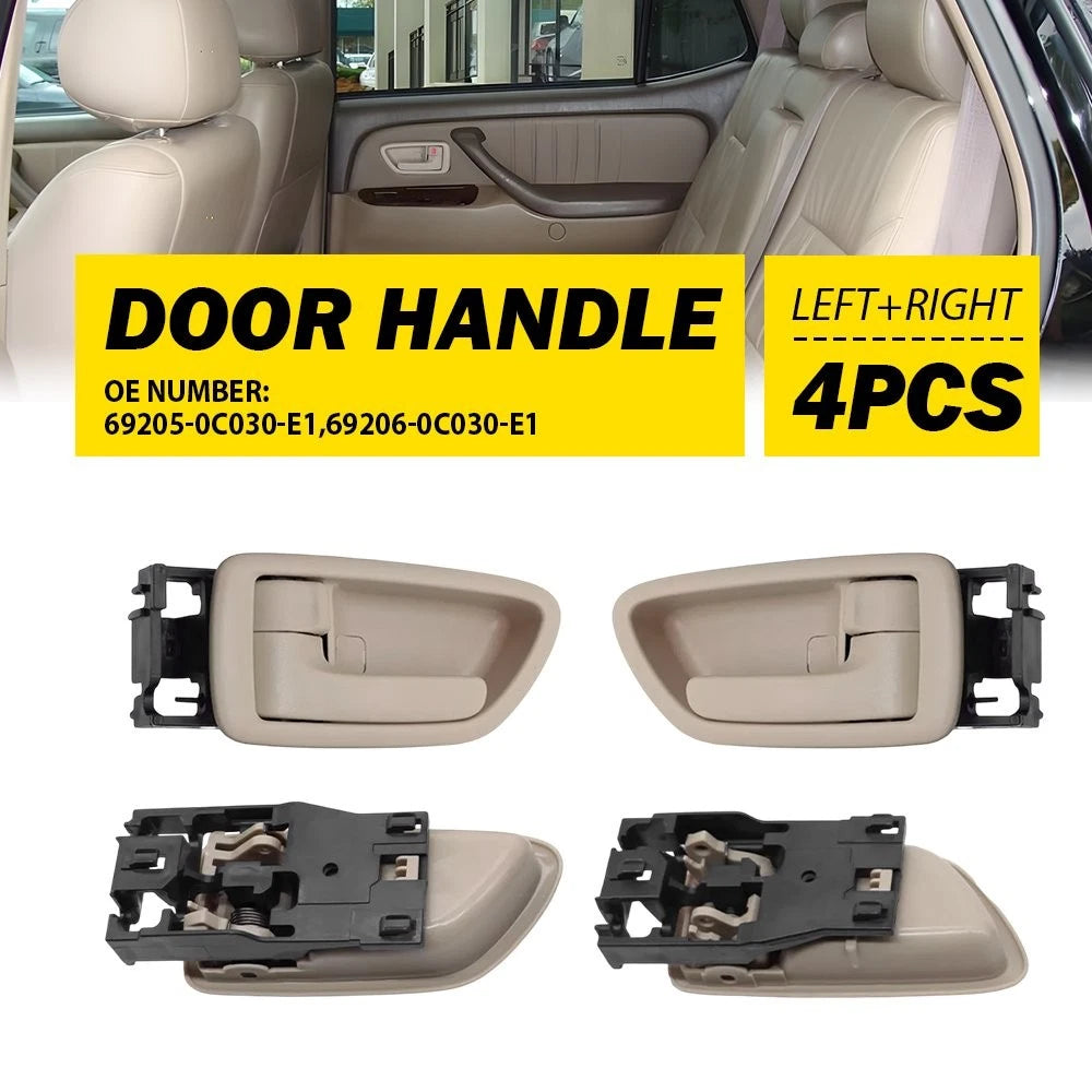 Set of 4 Beige Interior Door Handles for Toyota Avalon (2000–2004) & Sequoia (2001–2007)