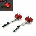 2X Custom Red Maltese Cross LED Turn Signal Light for Motorcycle