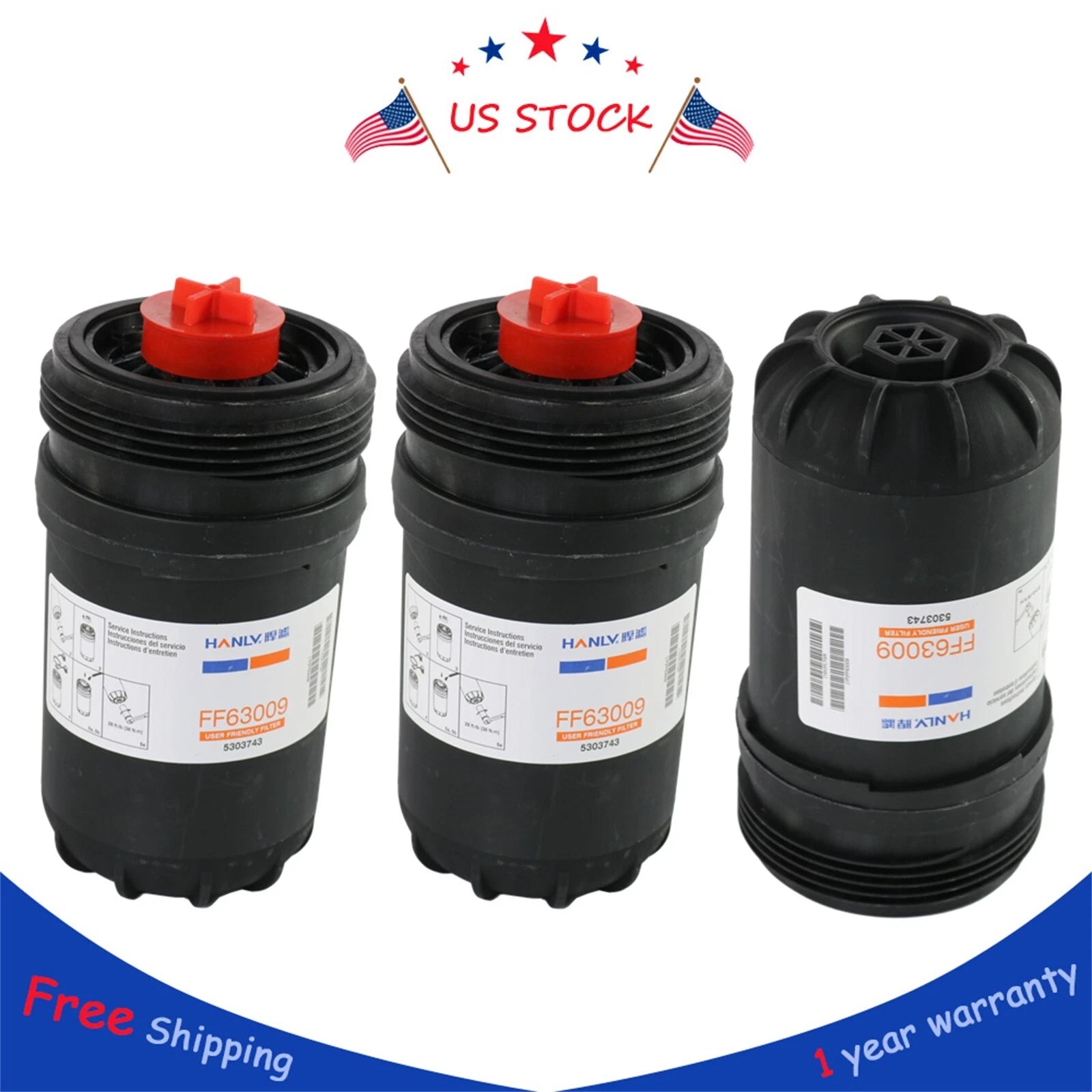 Fuel Filter for Cummins Engines (Pack of 3)