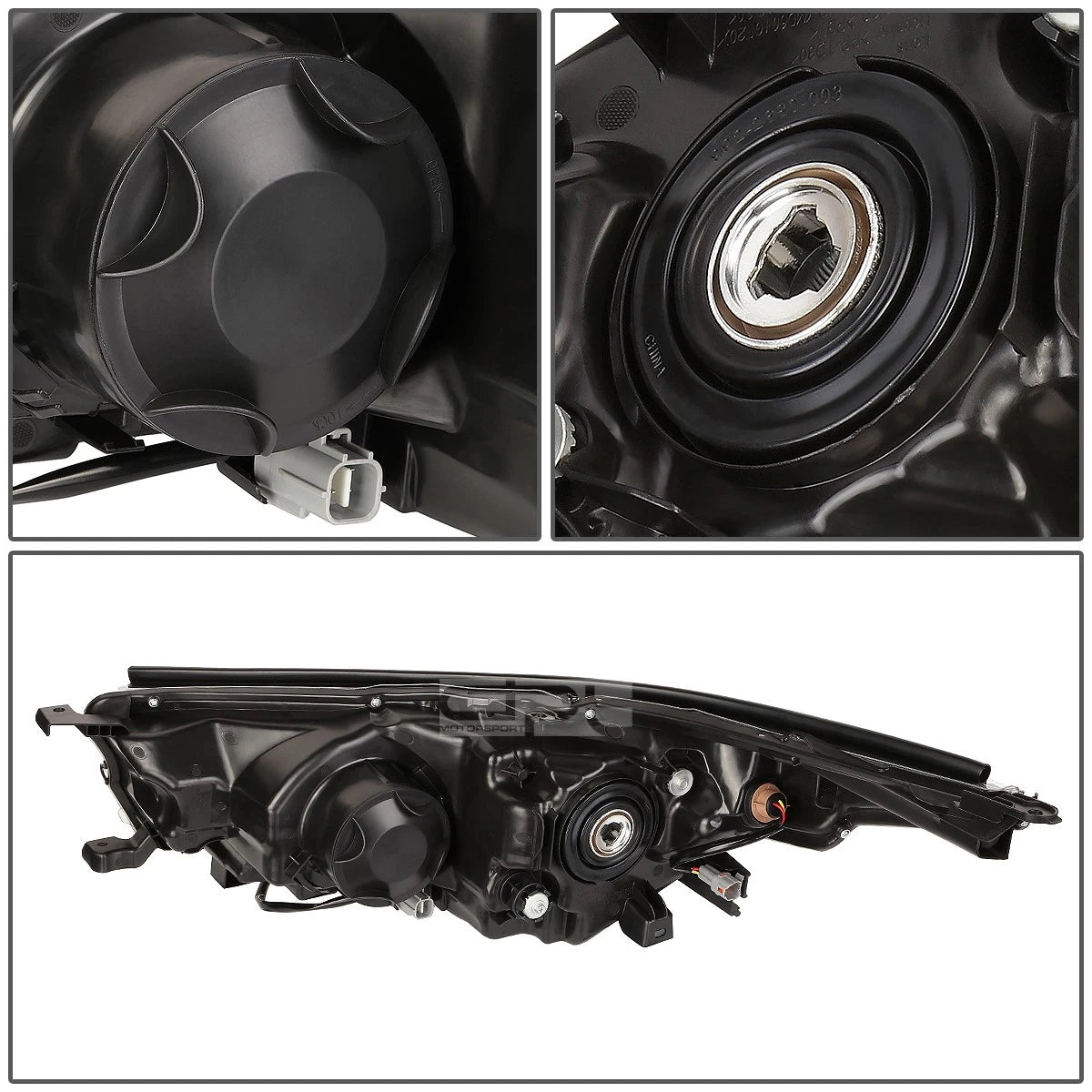 Projector Headlight for Toyota Highlander (2014–2016) - Black Housing, Clear Corner