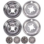 Set of 4 Stainless Steel Dual Wheel Simulator Covers for Dodge Ram 3500 (2003–2018)