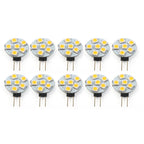 10 x DC12V G4 5050 SMD 6 LED Bulbs Warm White for Car