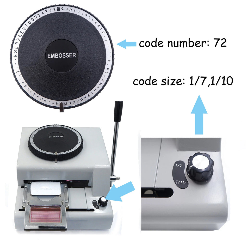 2X Manual Stamping Machine Card Embosser Printer for PVC ID Cards