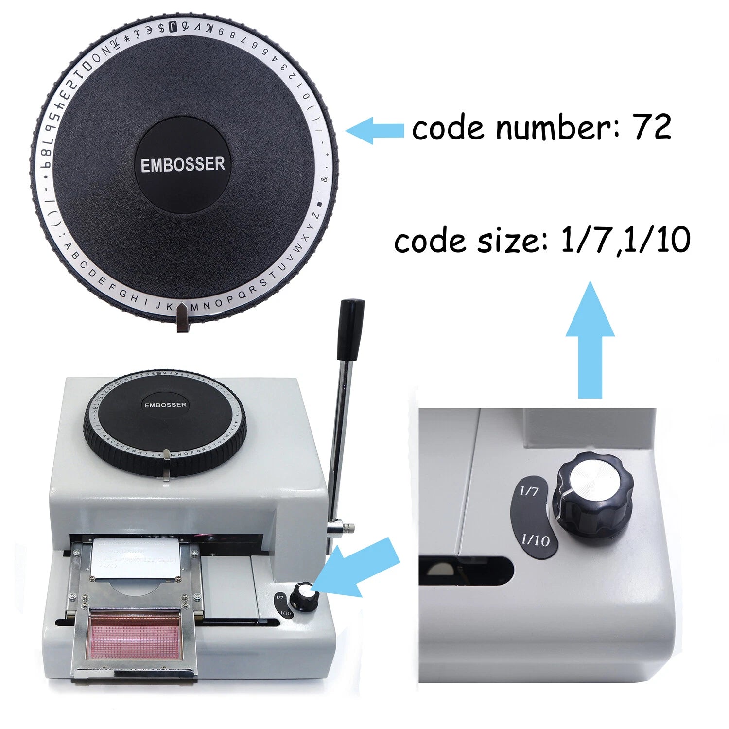 2X Manual Stamping Machine Card Embosser Printer for PVC ID Cards